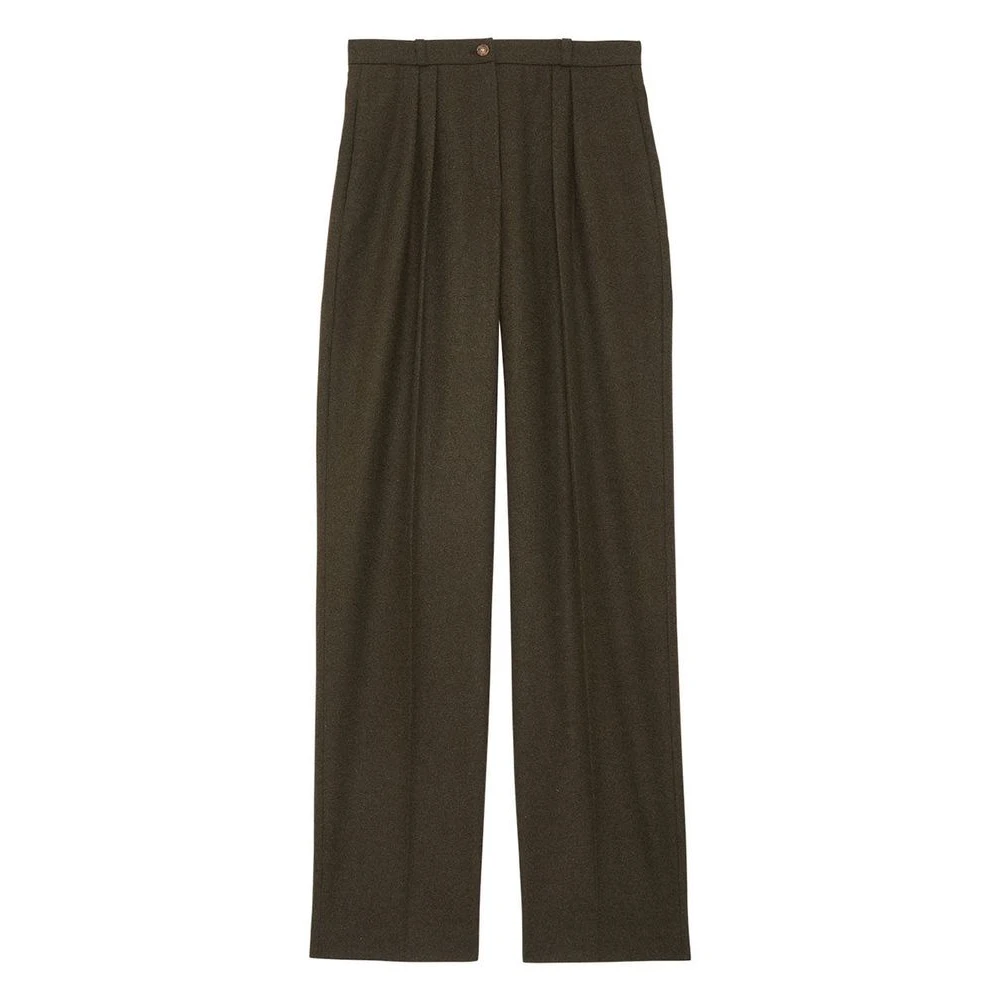 Ines De La Fressange Paris Marlow khaki broek Green Dames
