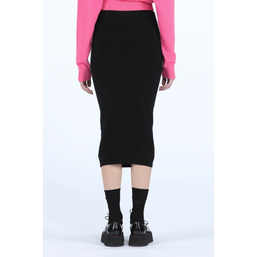 N21 Zwarte katoenen kokerrok Black Dames