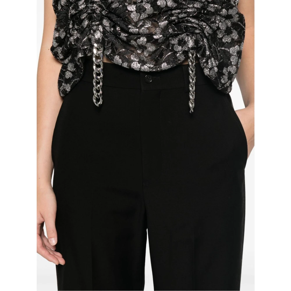 Noir Kei Ninomiya Zwarte Tuxedo Broek met Satijnen Strepen Black Dames
