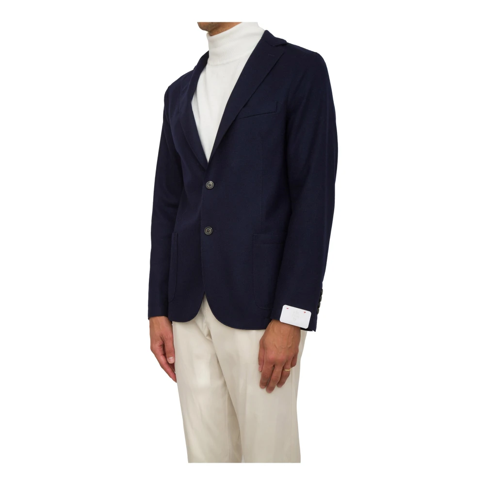 Eleventy Blauwe Jas Single Breasted Stijl Blue Heren
