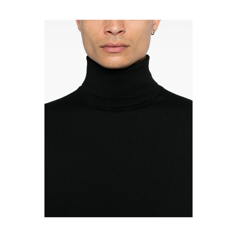 Zanone Zwarte Gebreide Coltrui Sweater Black Heren