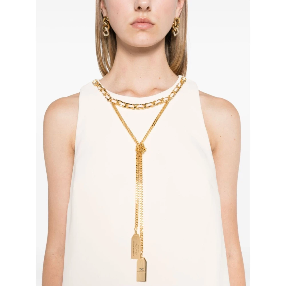 Elisabetta Franchi Witte Jurk Aw24 Damesmode White Dames