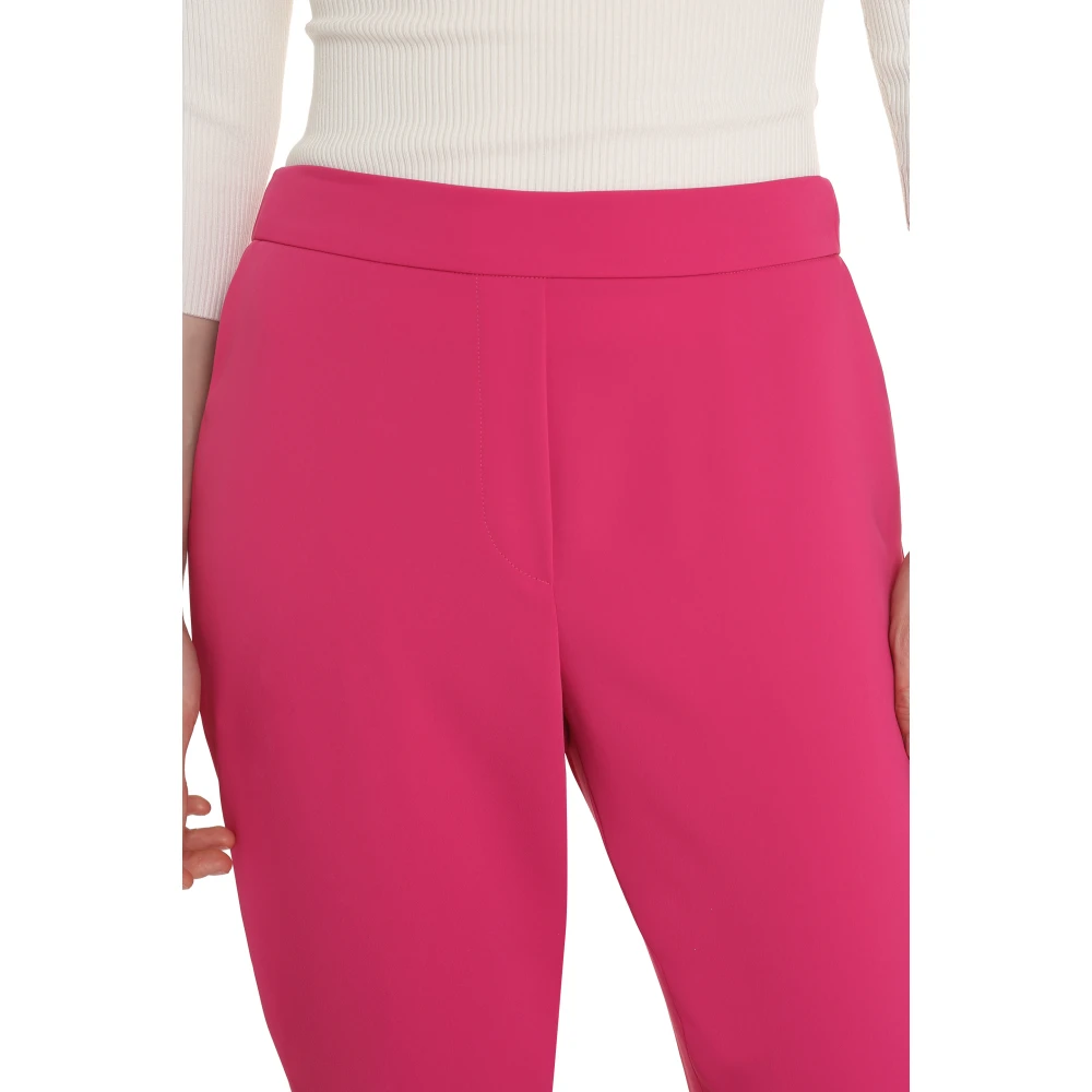 P.a.r.o.s.h. Crêpe Broek met Elastische Tailleband Pink Dames