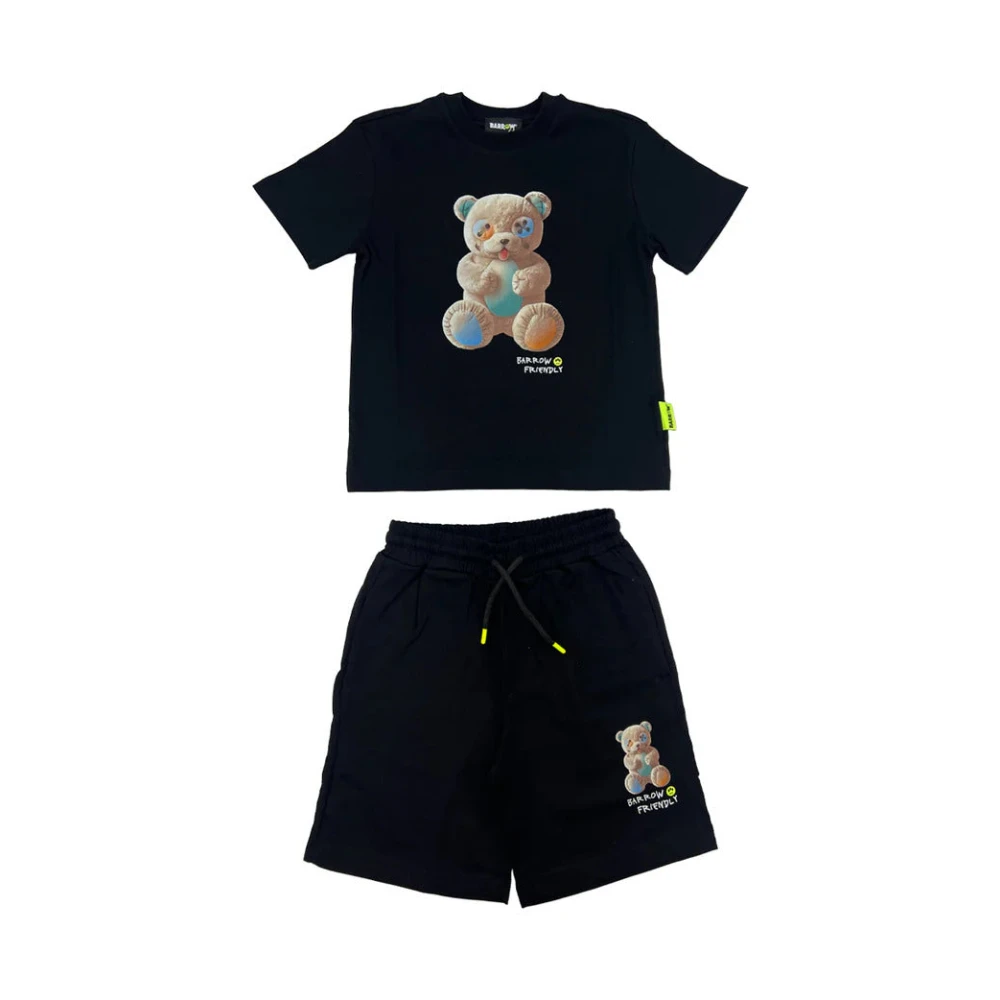 Barrow Black Kids Sport Sets, Male, 14 Y, T-Shirt And Bermuda Set