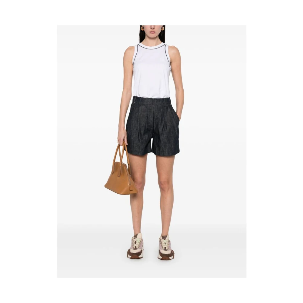 BRUNELLO CUCINELLI Witte Mouwloze Top met Ronde Hals White Dames