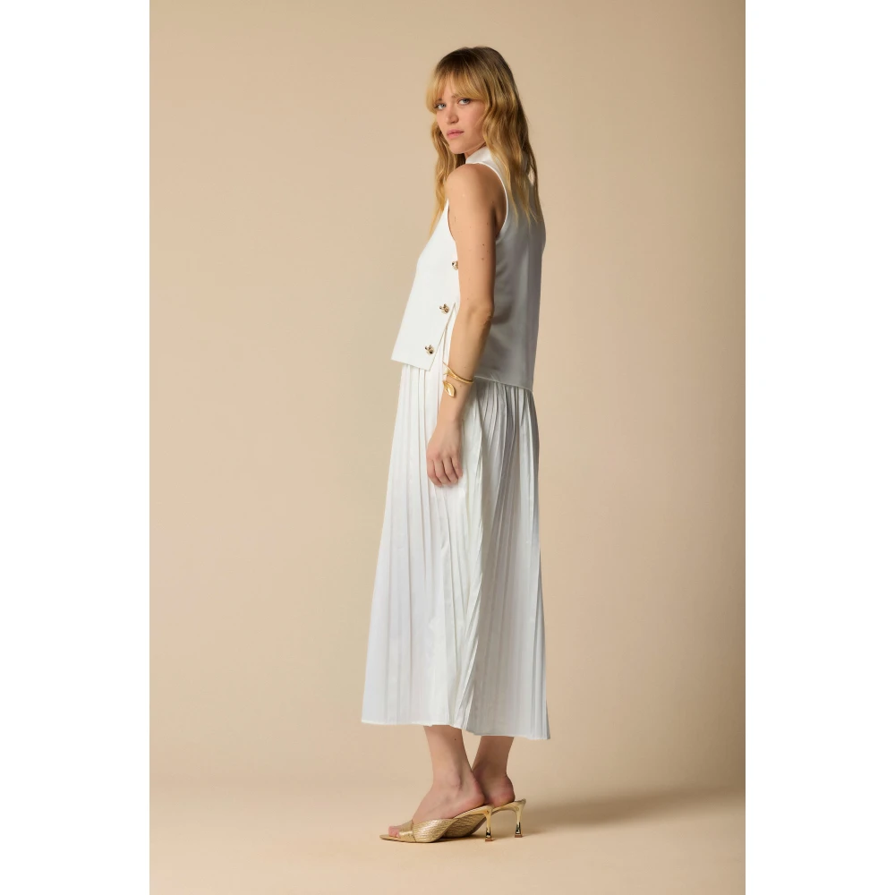 Kocca Elegante Midi Jurken voor Vrouwen White Dames