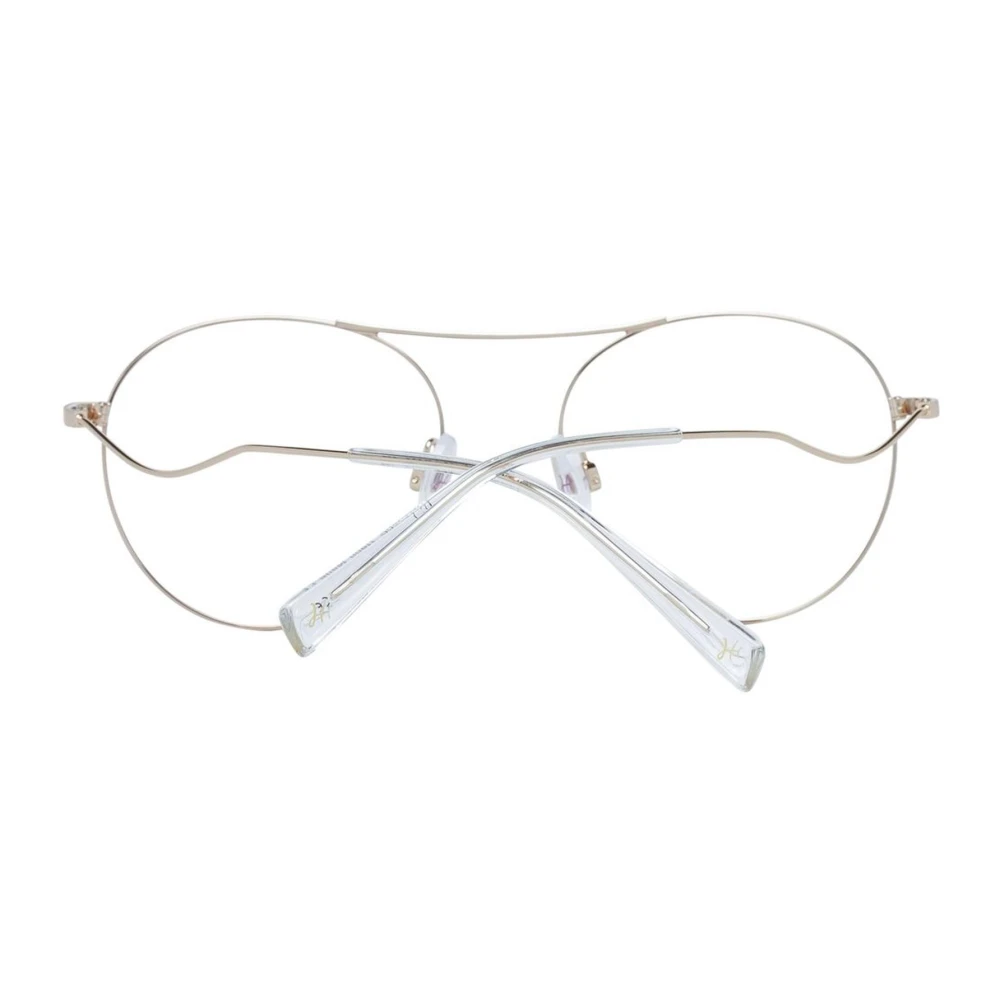 Ana Hickmann Gouden Metalen Ronde Optische Montuur met Hoes Yellow Dames