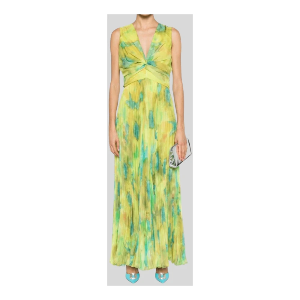 Liu Jo Fantasie Jumpsuit met Wijde Broekspijpen en V-Hals met Knoop Effect Multicolor Dames