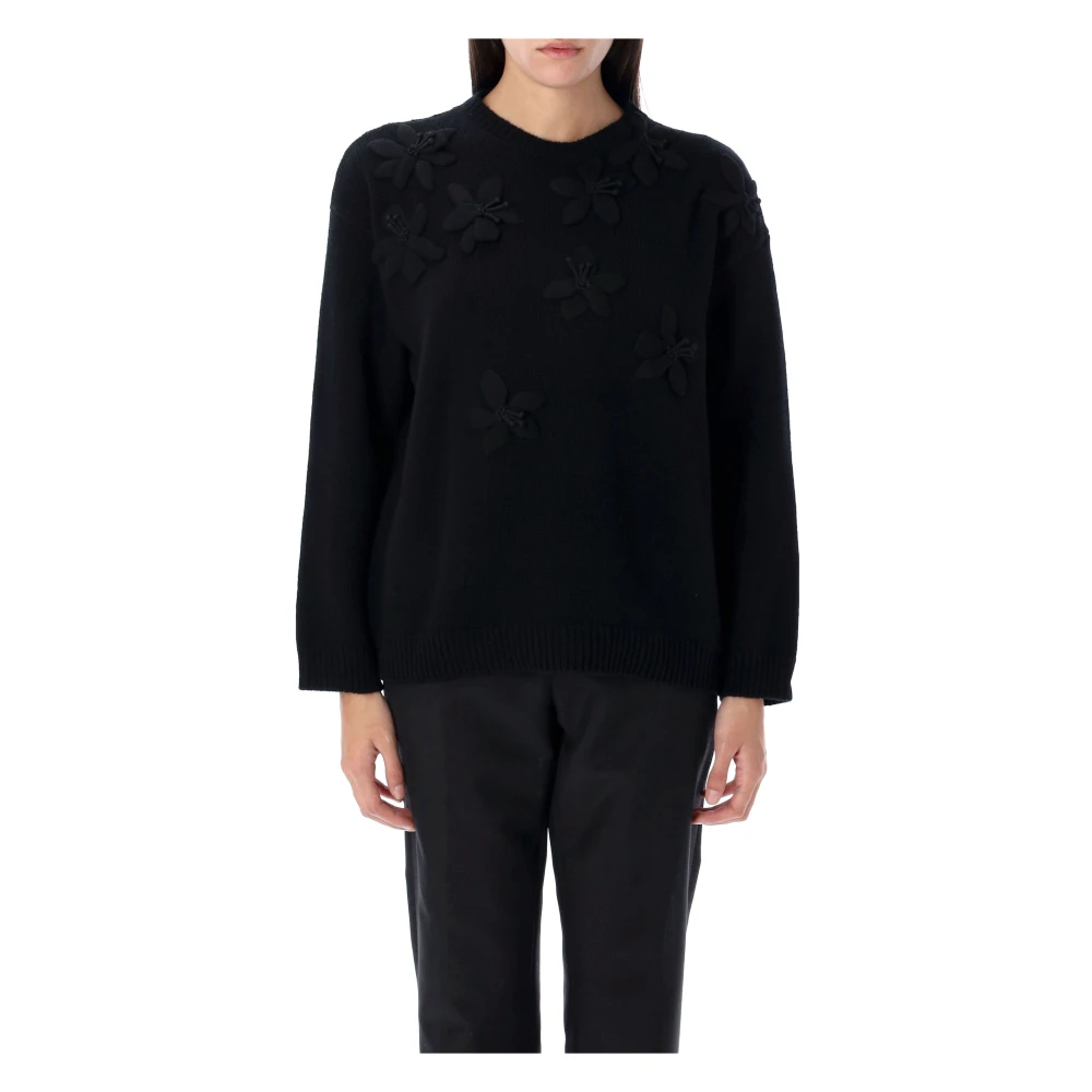 Valentino Garavani Geborduurde wollen trui Nero Aw24 Black Dames