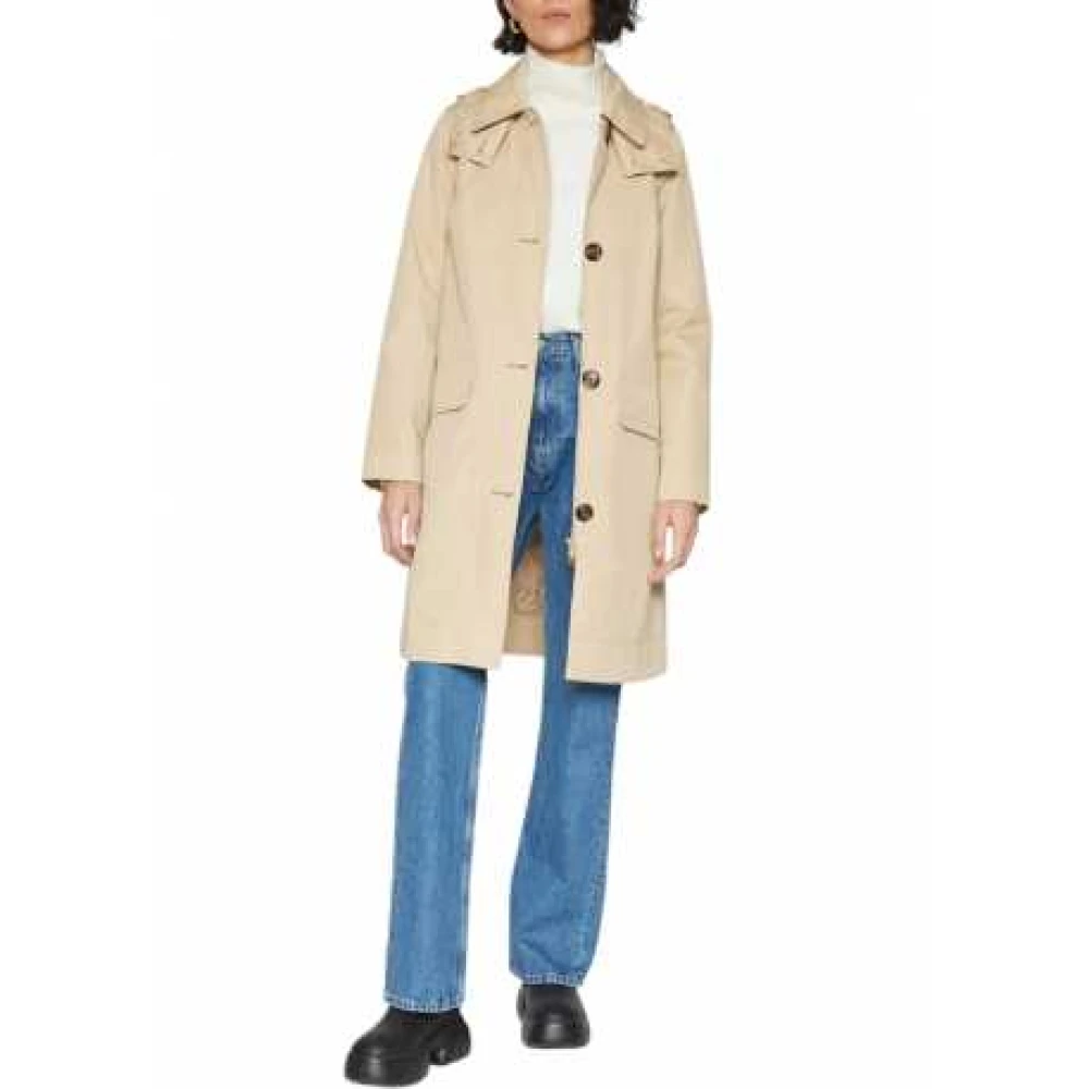 Barbour Beige Trenchcoat met Afneembare Capuchon Beige Dames