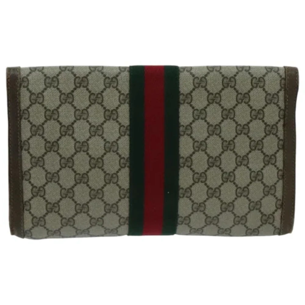 Gucci Vintage Pre-owned Leather clutches Brown Dames