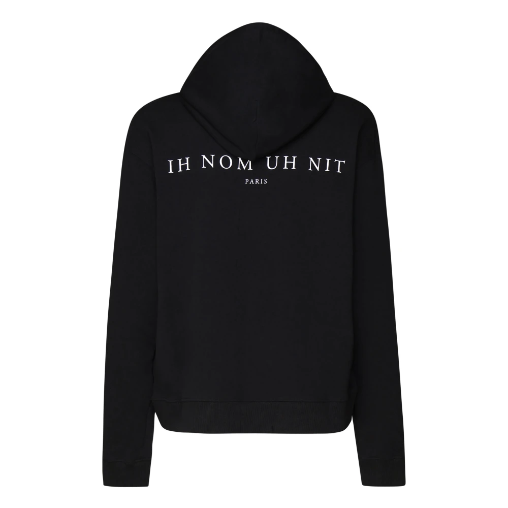 IH NOM UH NIT Zwarte Katoenen Hoodie met Print Black Heren