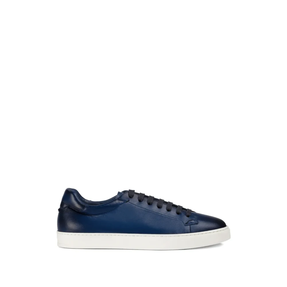 Doucal’s Leather Sneaker Heren Schoenen Blauw