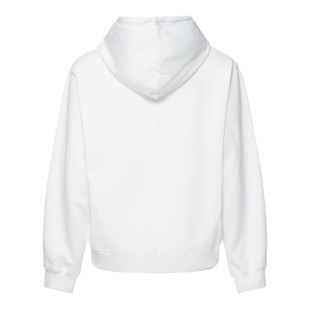 Marni Witte Katoenen Hoodie met Logoprint White Heren