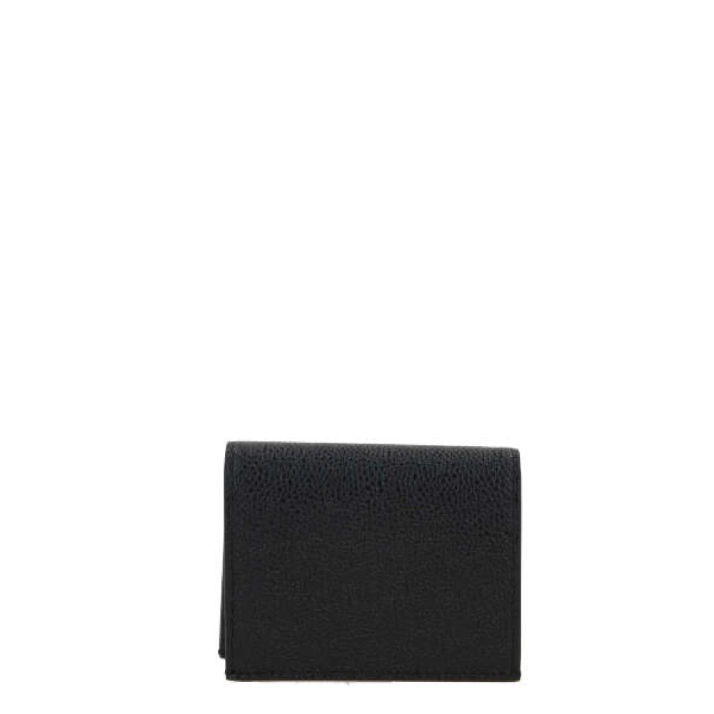 Thom Browne Svart kreditkortsplånbok i pebble grain läder Black, Herr