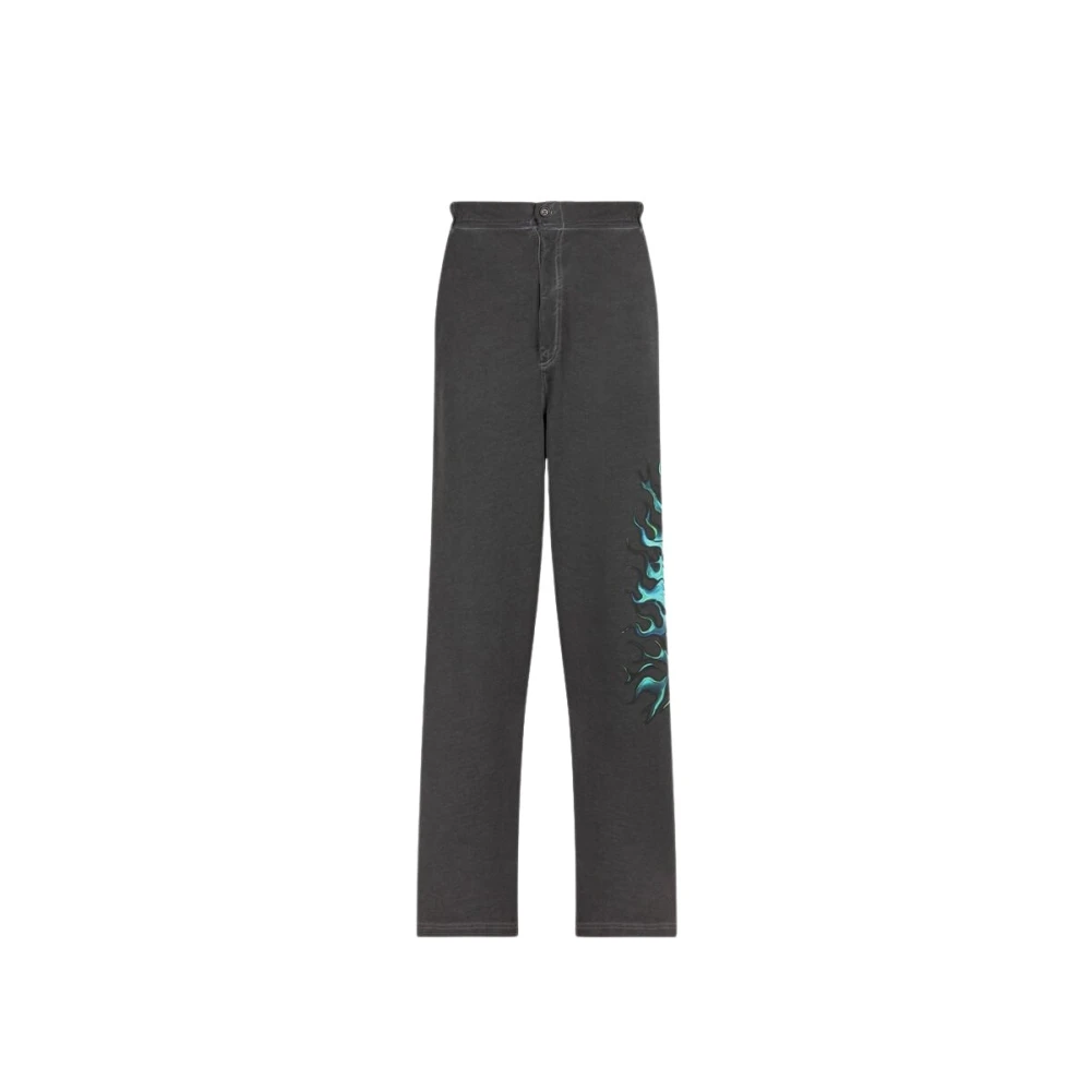 Roberto Cavalli Leeuw-Print Vlam Sweatpants Gray Heren
