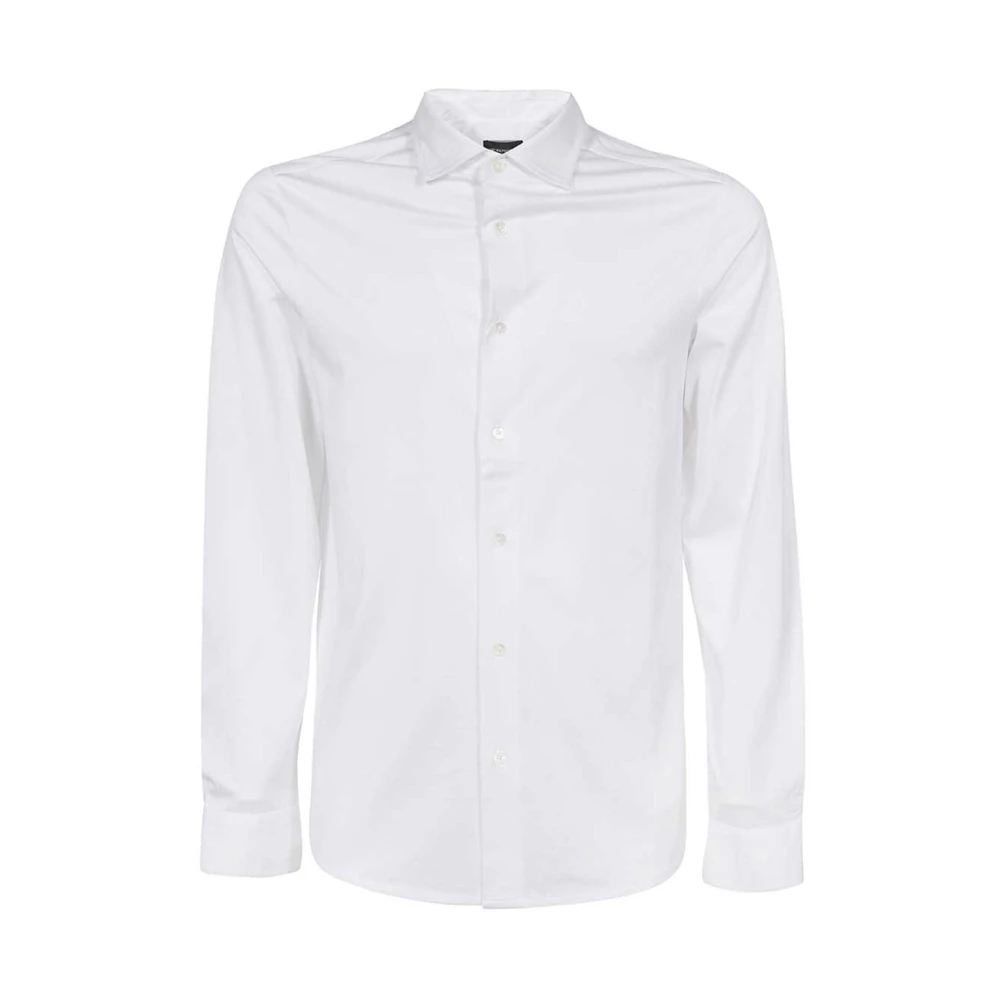 Emporio Armani Stilfull Vit Skjorta för Män White, Herr