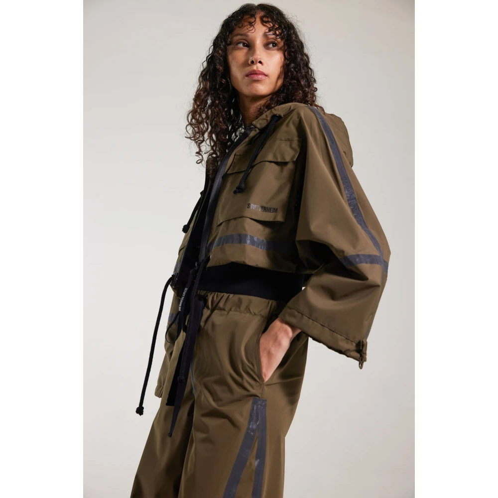 Stutterheim Stijlvolle Korte Regenjas met Reflecterende Naden Green Dames