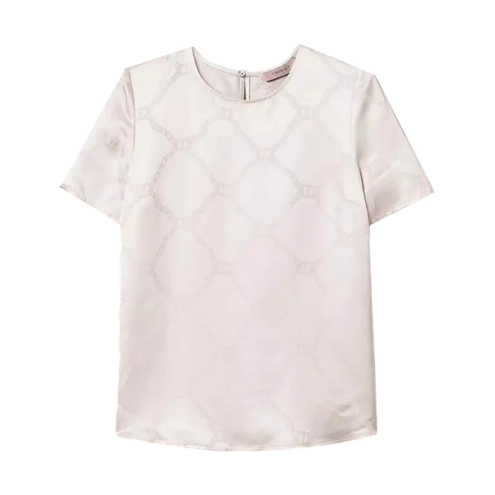 Twinset Lyocell T Jacquard Blouse White Dames