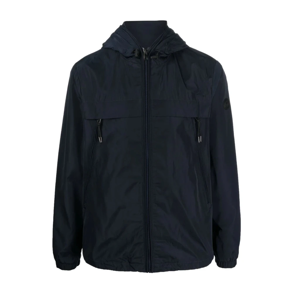 Michael Kors Men's Blue Lightweight Logo Tape Windbreaker Jacket