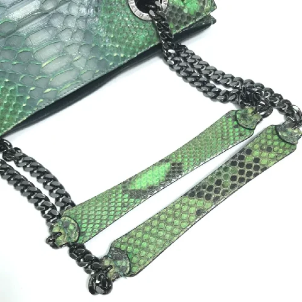 Bvlgari Vintage Pre-owned Fabric shoulder-bags Green Dames