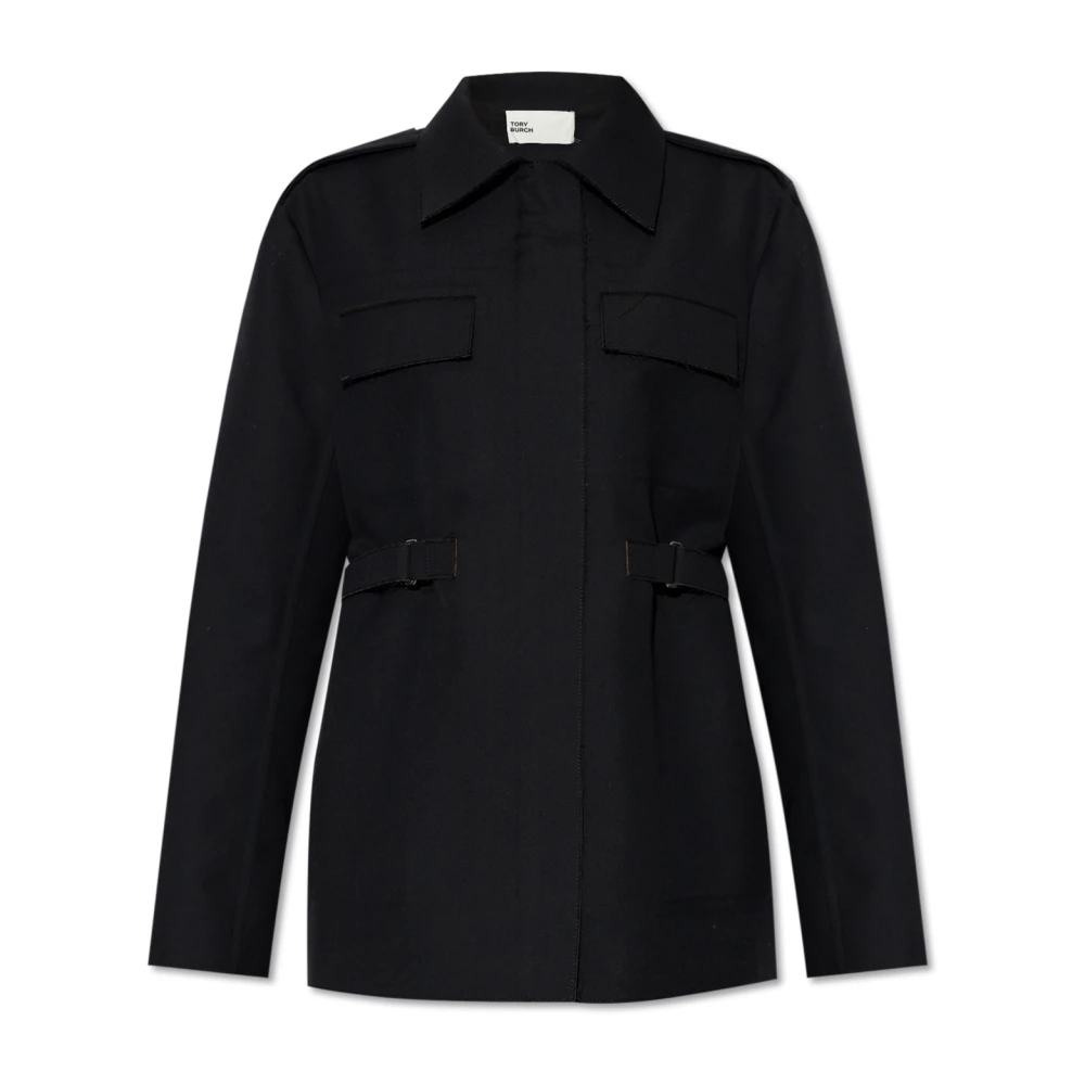 TORY BURCH Jas met Epauletten Black Dames