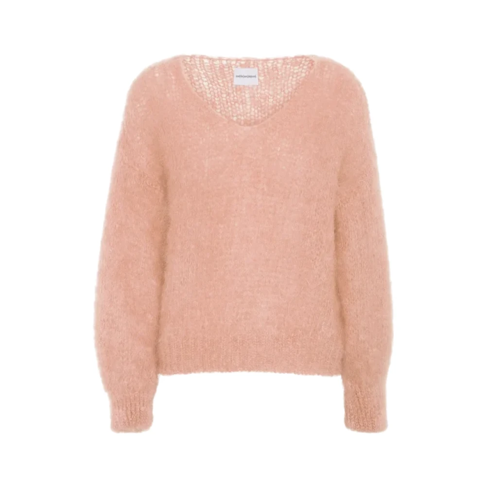 American Dreams Handgebreide Milana mohair gebreide trui Orange Dames