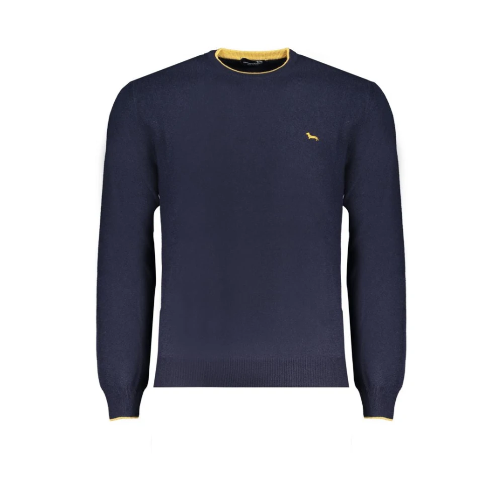 Harmont & Blaine Blauwe Kasjmiertrui Lange Mouwen Ronde Hals Blue Heren