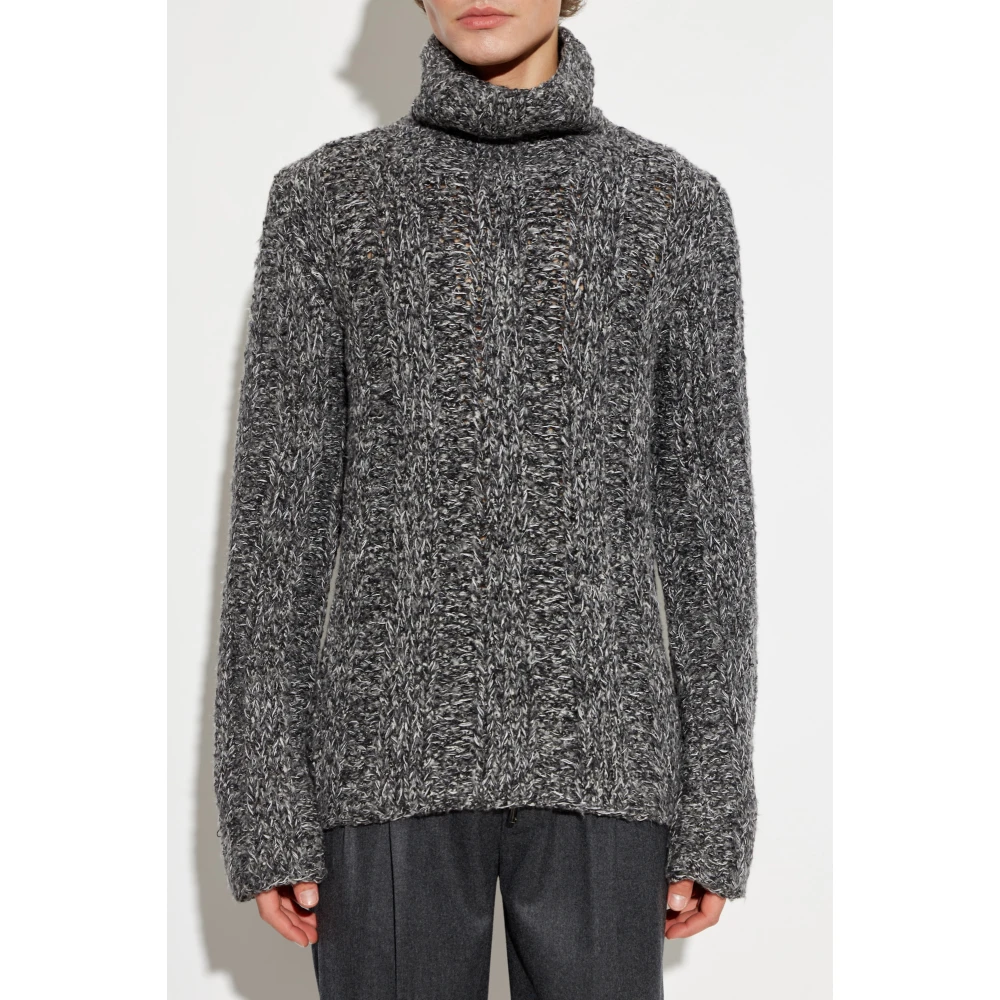 Dolce & Gabbana Gevlochten turtleneck Gray Heren