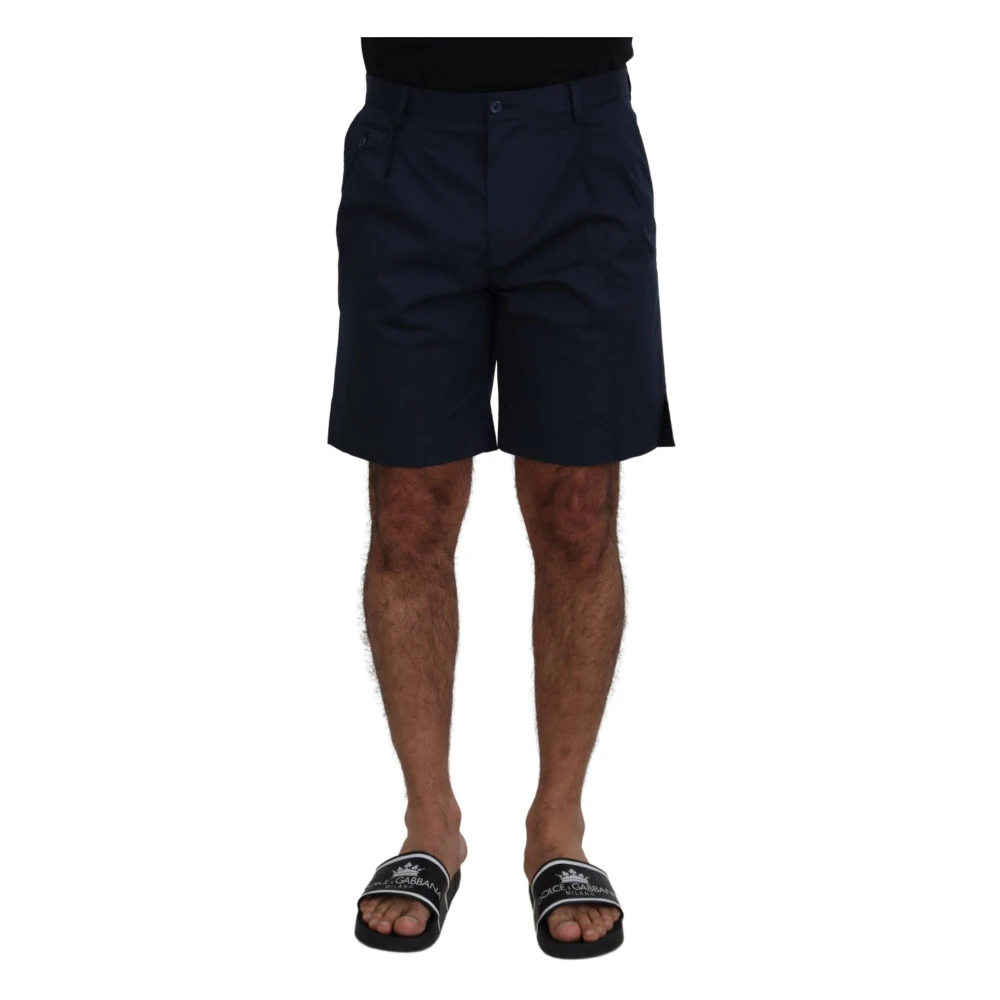 Dolce & Gabbana Men's Blue Casual Shorts, M, Chinos Cotton Stretch Casual Shorts