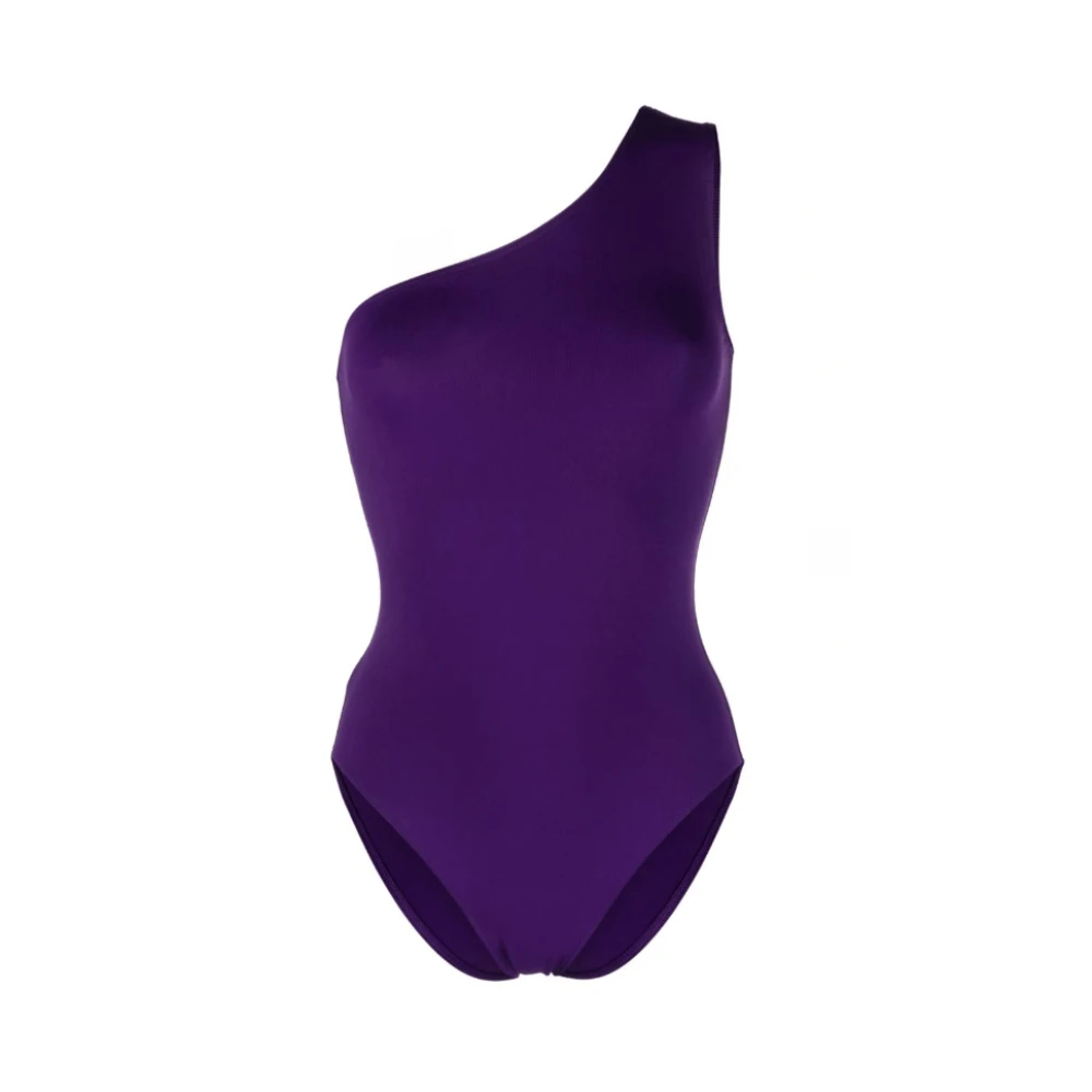 Eres Eén-Schouder Donkerpaarse Badpak Purple Dames