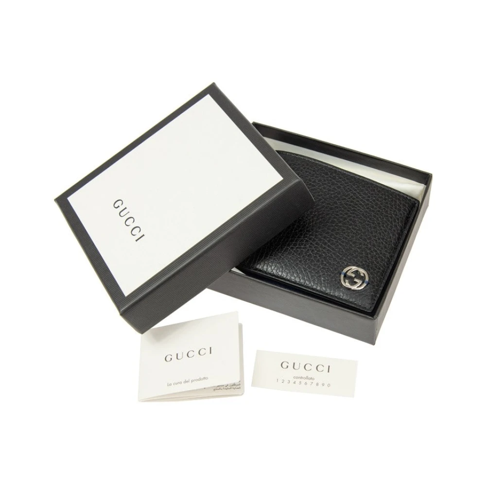 Gucci Interlocking Bifold Portemonnee Black Heren