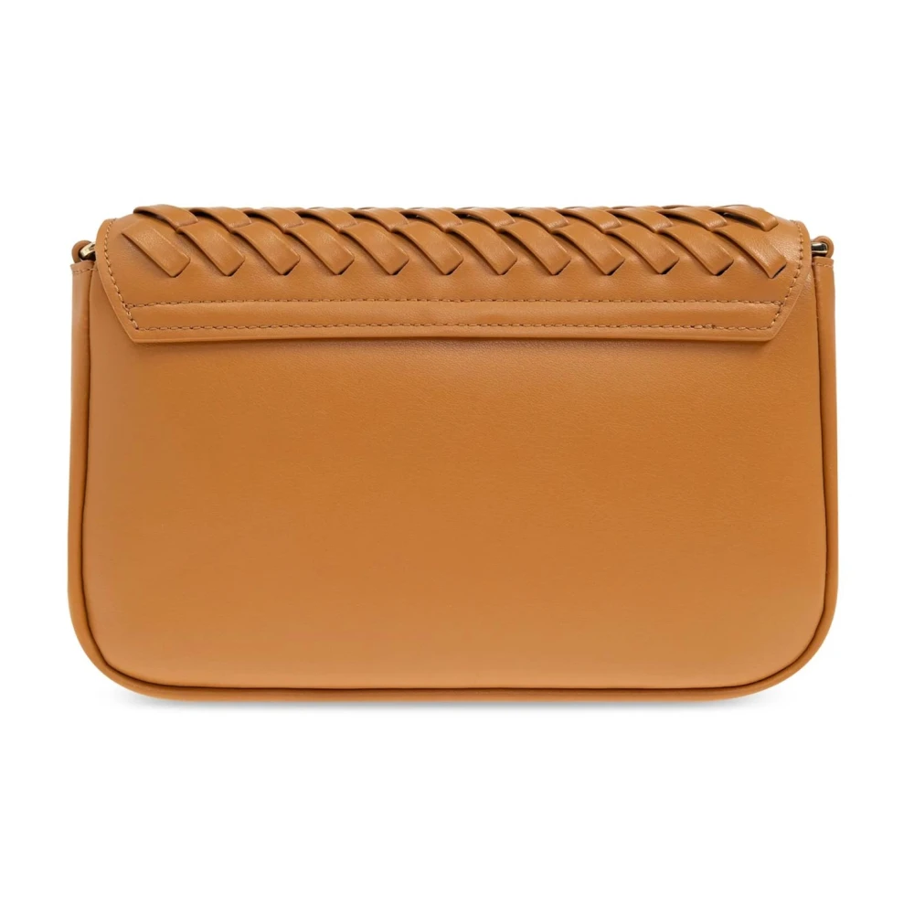 Emporio Armani Geweven Ketting Schoudertas Bruin Brown Dames
