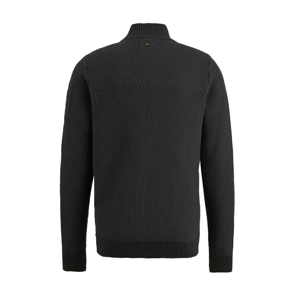 PME Legend Katoenen Ritsjack met Structuur Black Heren