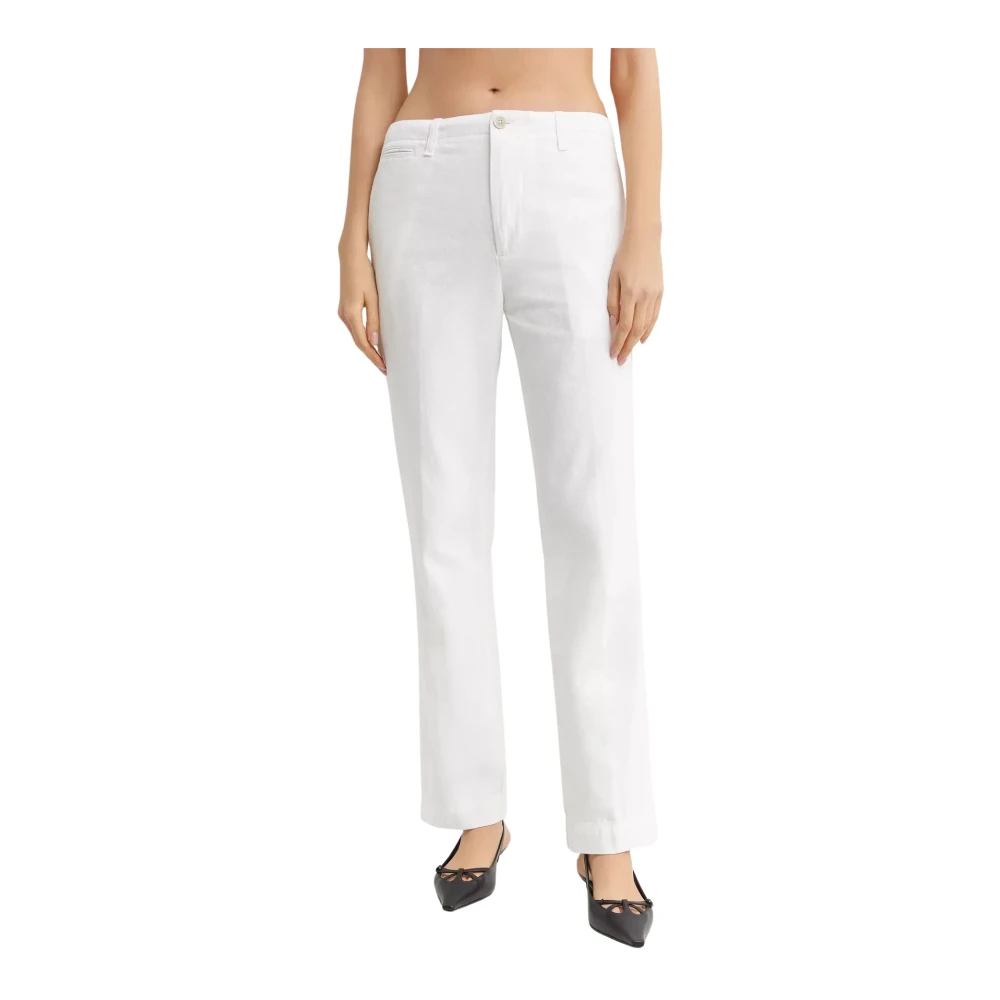 Fay Women's White Chinos, W29, Loose Fit Chino Trousers