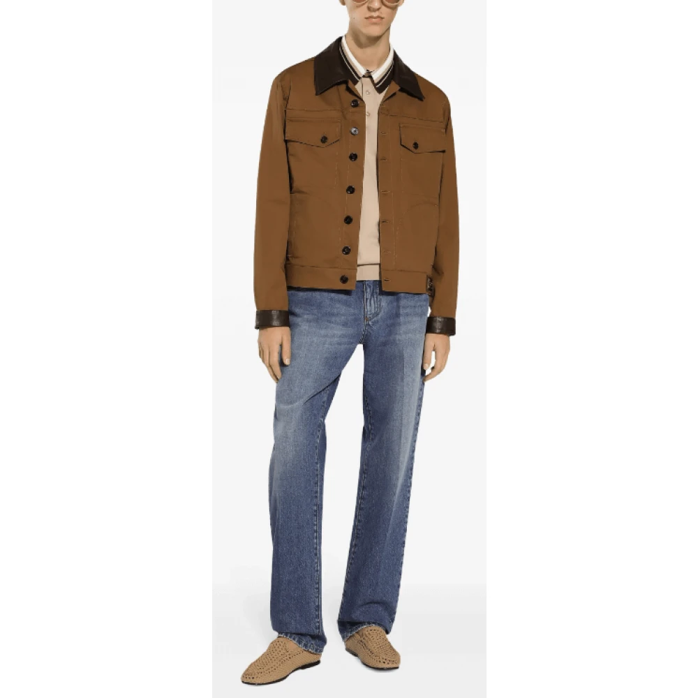 Dolce & Gabbana Blauwe Denim Straight-Leg Jeans Whiskering Blue Heren