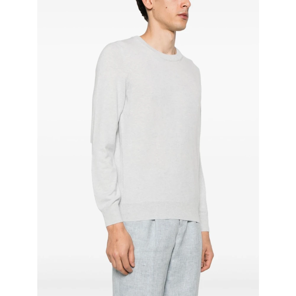 BRUNELLO CUCINELLI Lichtgrijze Cashmere Crew Neck Sweater Gray Heren
