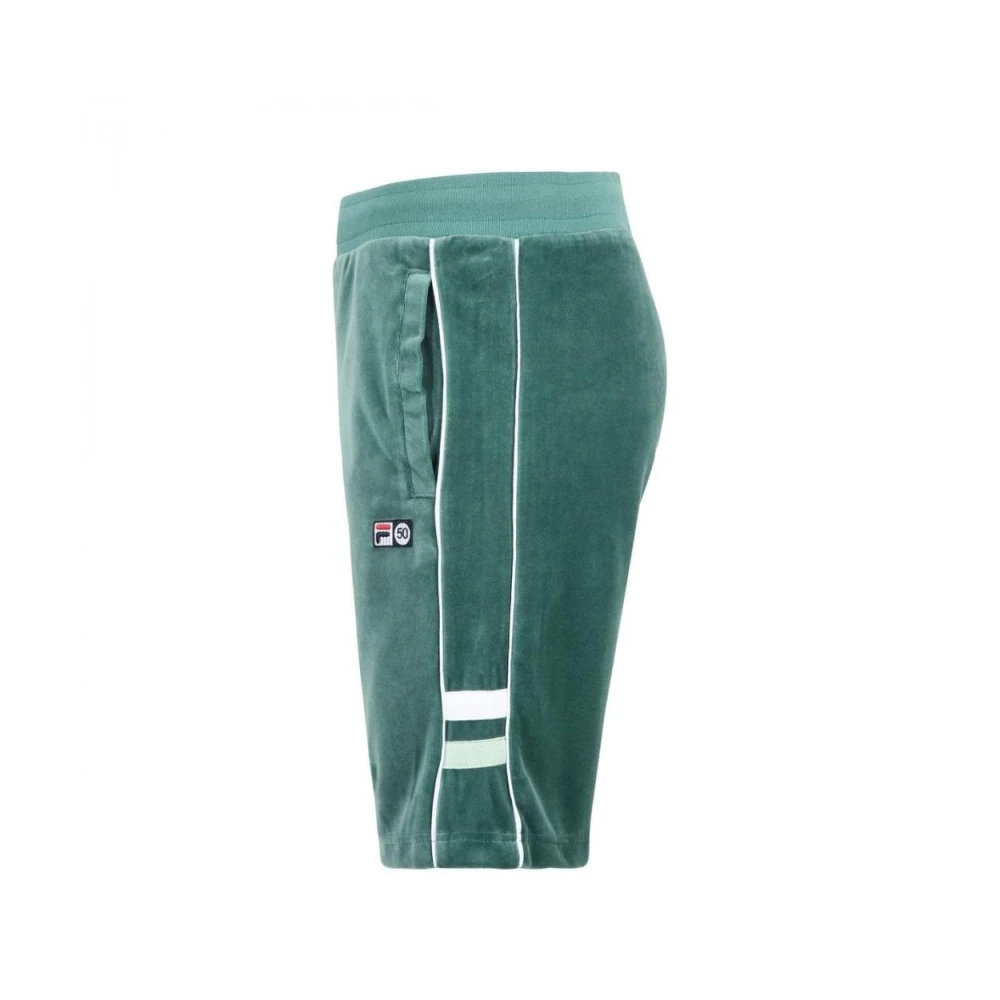 Fila Fluweel Bermuda Shorts Elastische Taille Green Heren
