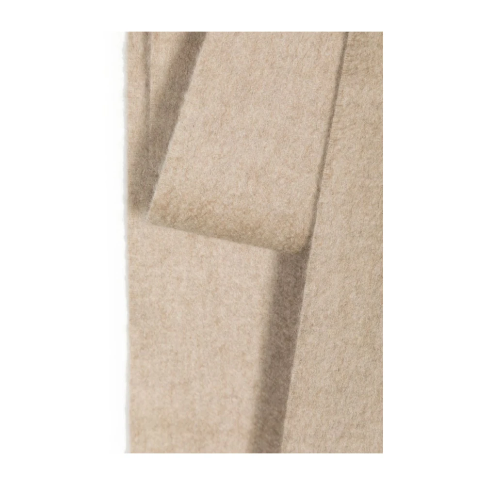 Max Mara Beige Cashmere Fringed Sjaal Beige Dames