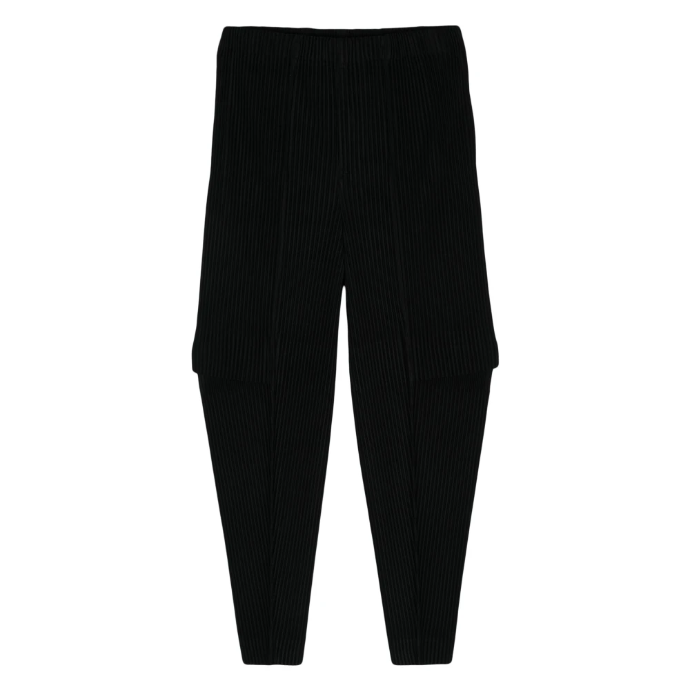 Issey Miyake Zwarte Geplooide Cargo Broek Black Heren