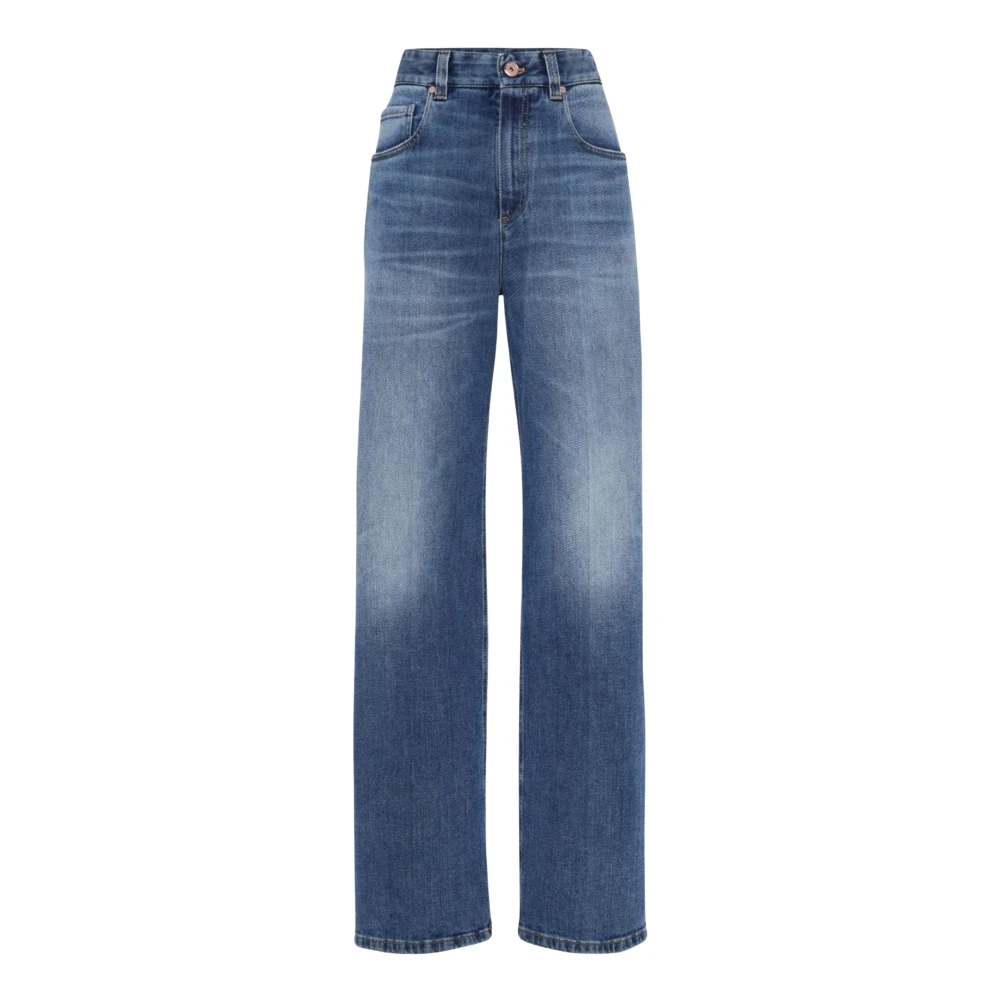 BRUNELLO CUCINELLI Casual Loose Denim Broek Blue Dames