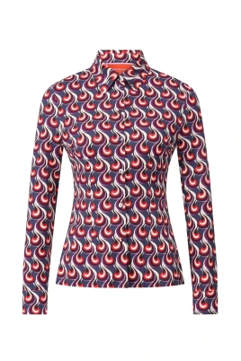 Mönstrad figursydd skjortblus