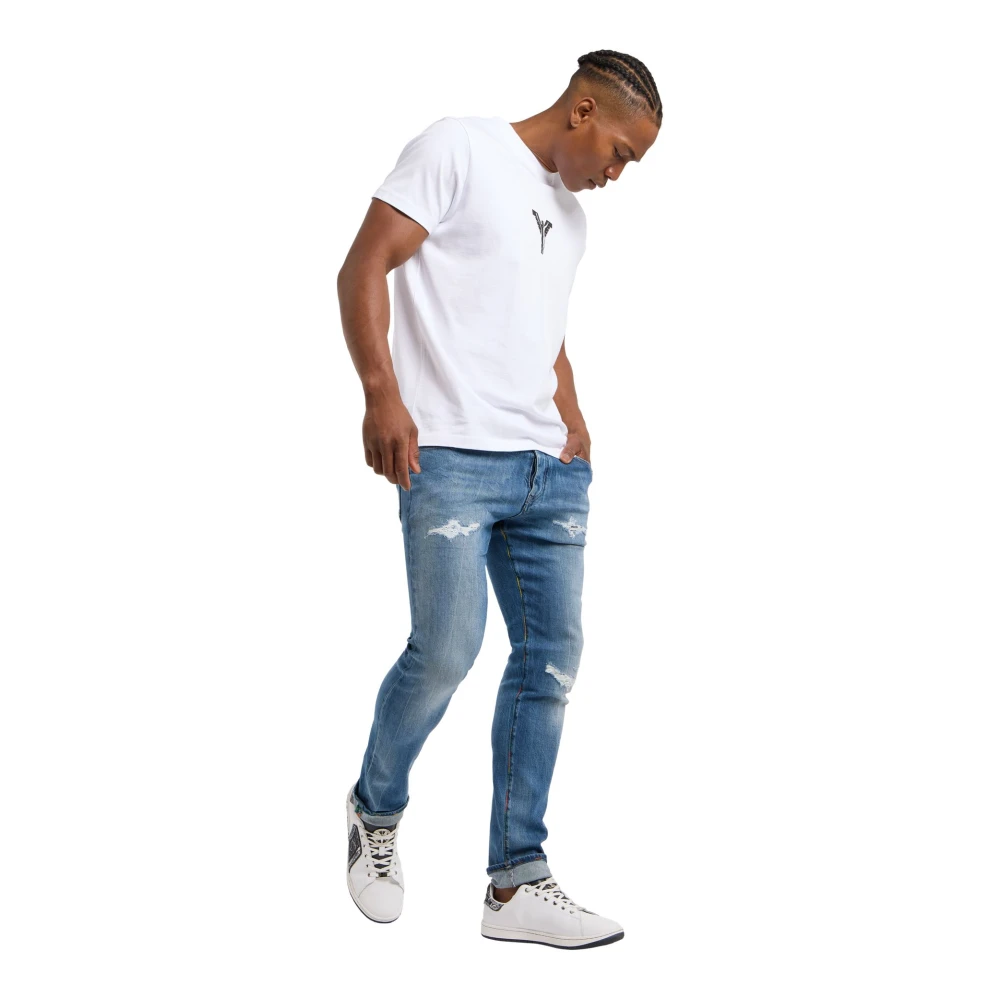 carlo colucci Barcode Print Statement T-Shirt White Heren