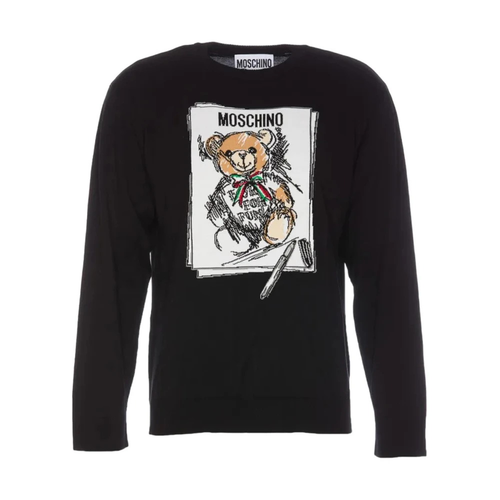 Moschino Essentiële Logo Trui Black Heren