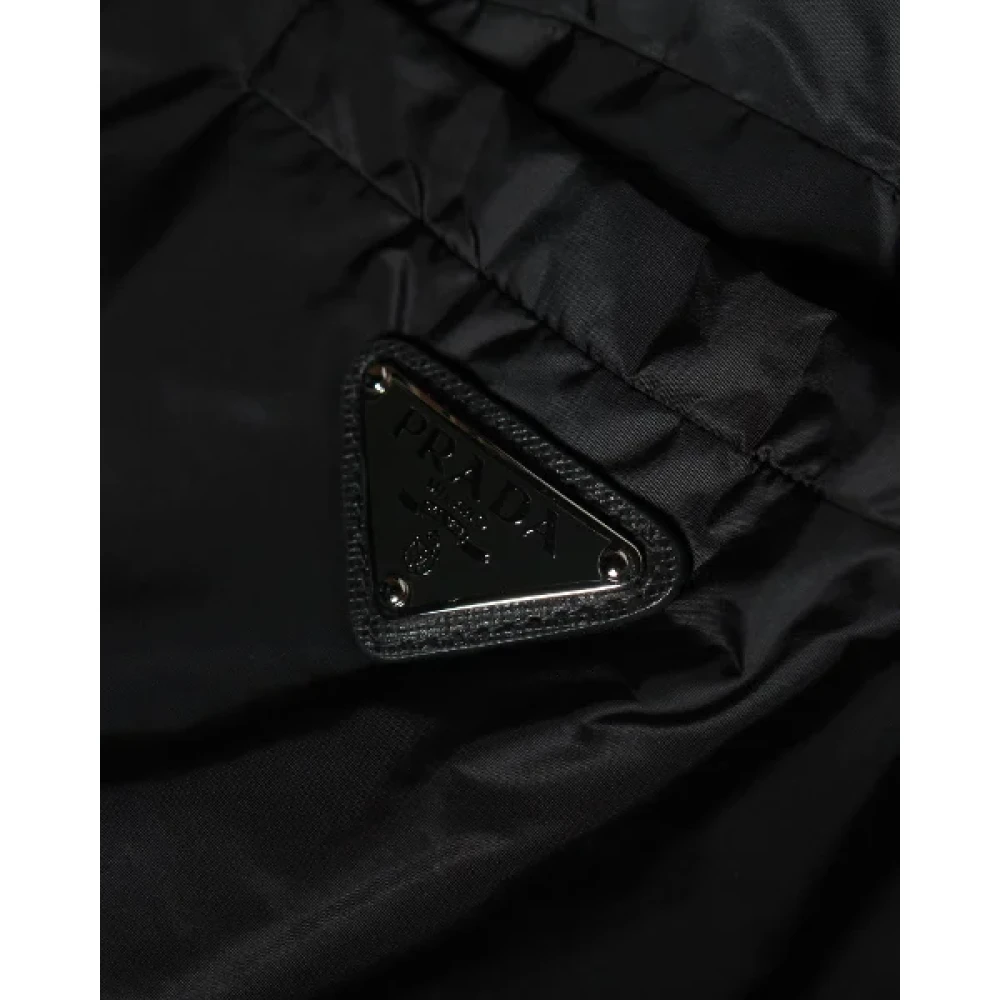 Prada Vintage Pre-owned Leather outerwear Black Heren