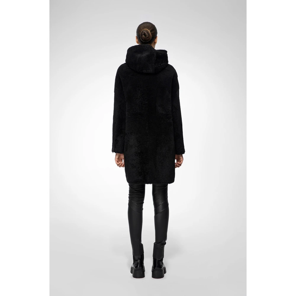 Vespucci by VSP Juliane Zwarte Shearling Jas Black Dames