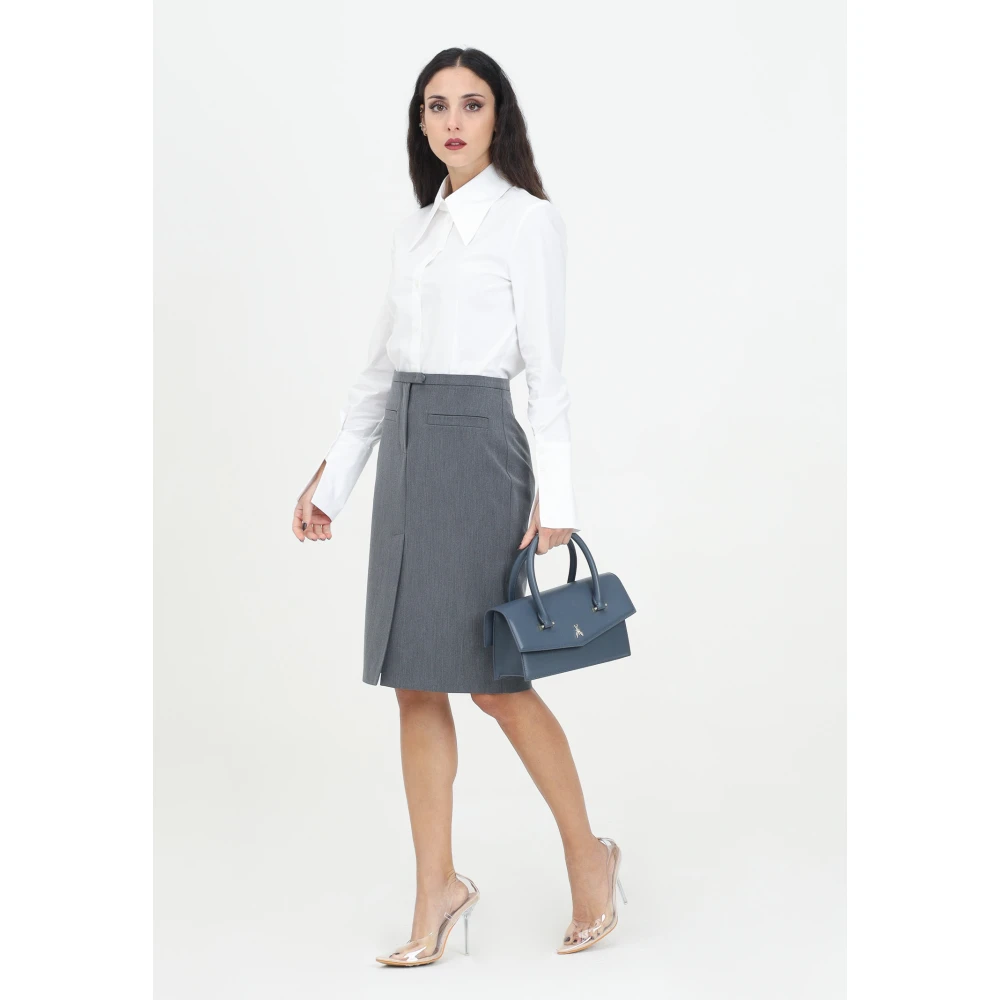 PATRIZIA PEPE Grijze Knielengte Rok Damesmode Gray Dames