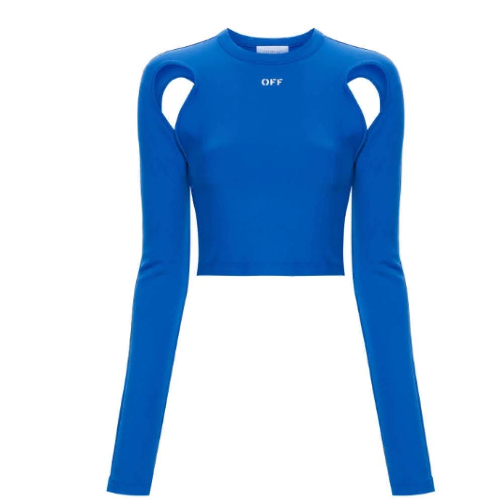 Off White Long Sleeve Tops Blue Dames