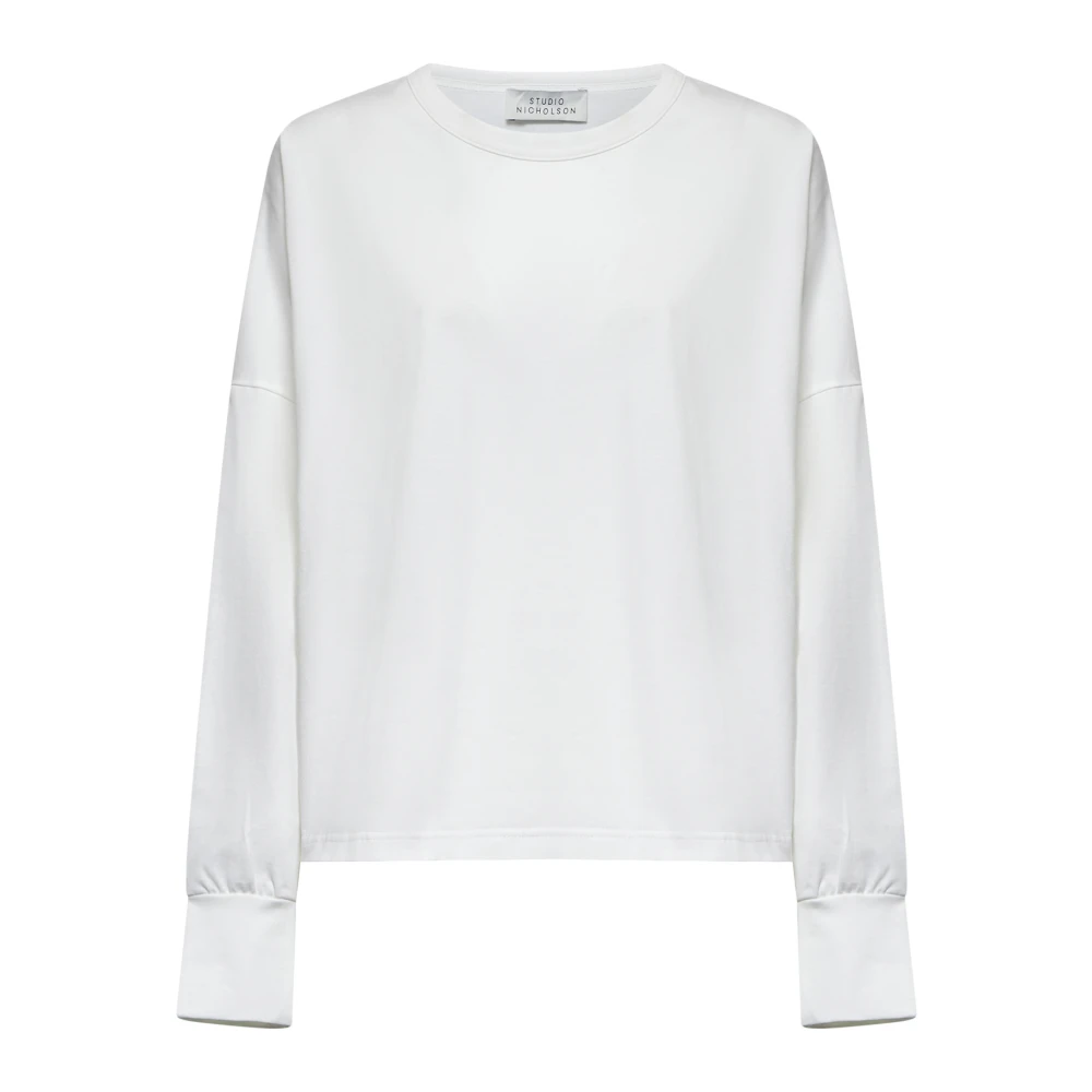 Studio Nicholson Wit Katoenen Jersey Crew Neck T-shirt White Dames