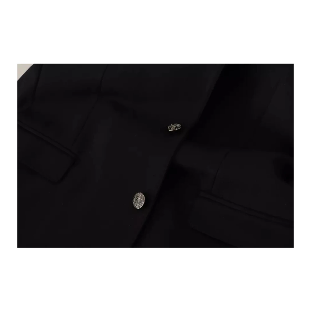 Dolce & Gabbana Zwarte Slim Fit Blazer Jas Black Heren